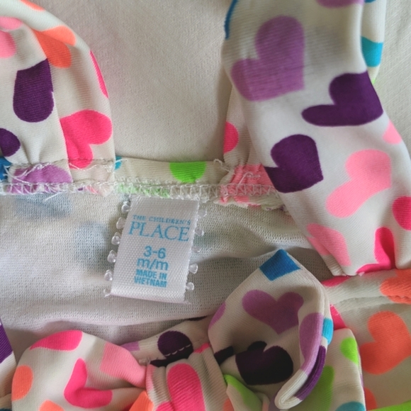 children's place neon colorful hearts one piece swimsuit 6 months baby girl - Picture 4 of 7
